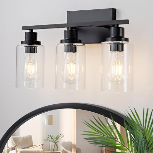 3 Light Bathroom Light Fixtures Black Vanity Light Over Mirror Modern Farmhouse Wall Lighting Sconces Rustic Industrial Wall Lamp for Bathroom