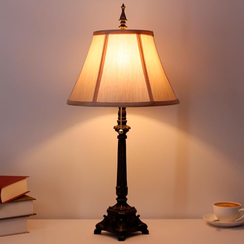 Farmhouse Table Lamp Antique Fabric lamp