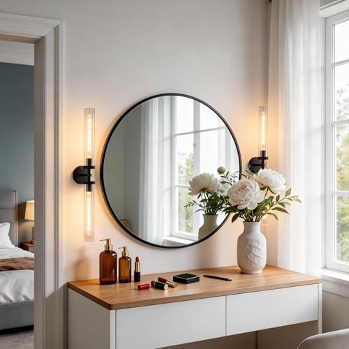 30 inch Wall Sconce Bathroom Sconce Hardwired Black Wall Sconce
