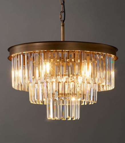 Vintage Antique Crystal Pendant Chandelier
