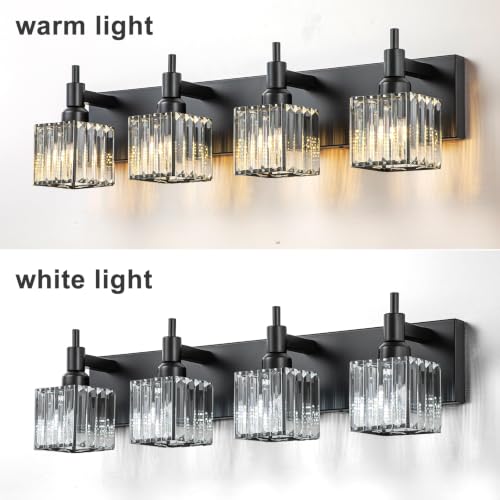 Black Crystal Bathroom Vanity Light 4
