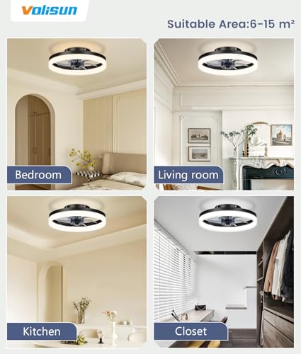 13 inch Small Ceiling Fans with Lights and Remote