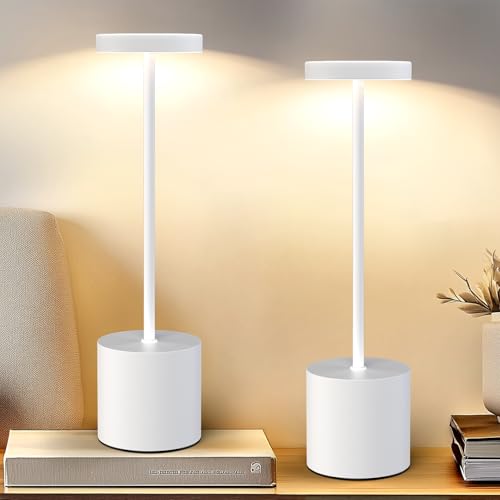 White Cordless Table Lamp Set of 2 (2 Count)
