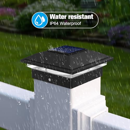 Black Solar Post Cap Lights (6 Count)