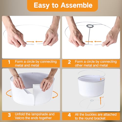 White Large Drum Lamp Shades for Floor Lamps