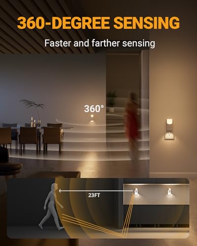 LED Plug in Night Light with 360° Motion Sensor (2 Count)