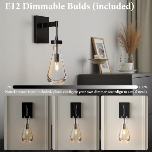 Raindrop Brass Crystal Wall Sconce (2 Count)
