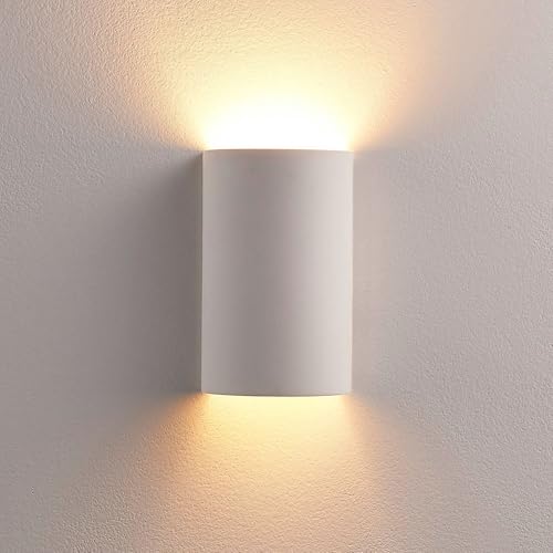 White Plaster Wall Sconce Light