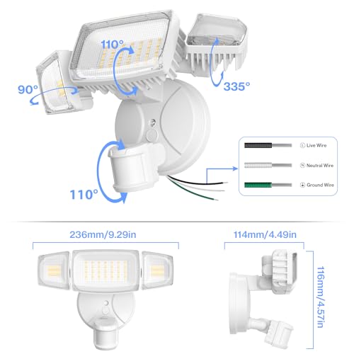 65W WiFi Smart Flood Lights Outdoor Motion Sensor (Milk White)