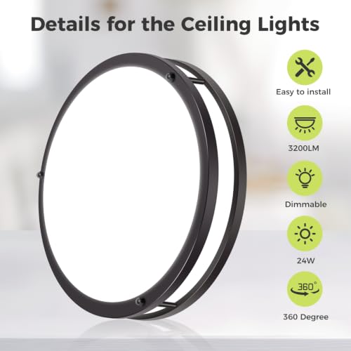 13inch Flush Mount Ceiling Light Fixture 2 Pack