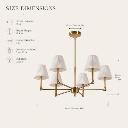 36" Brass Chandelier