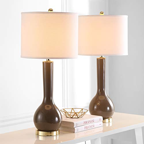 Lighting Collection Mae Long Neck Modern Contemporary Taupe Ceramic 31 (2 Count)
