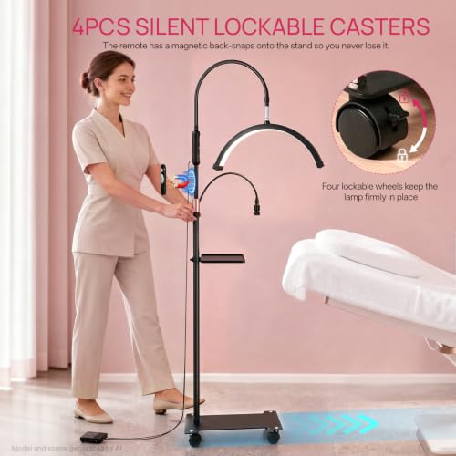 Half Moon Floor Lash Lamp with Curing Light and Foot Pedal