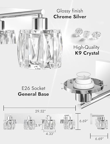 Crystal Vanity Lights for Bathroom (4 Count)