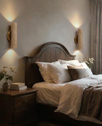11" Natural Travertine Wall Sconce