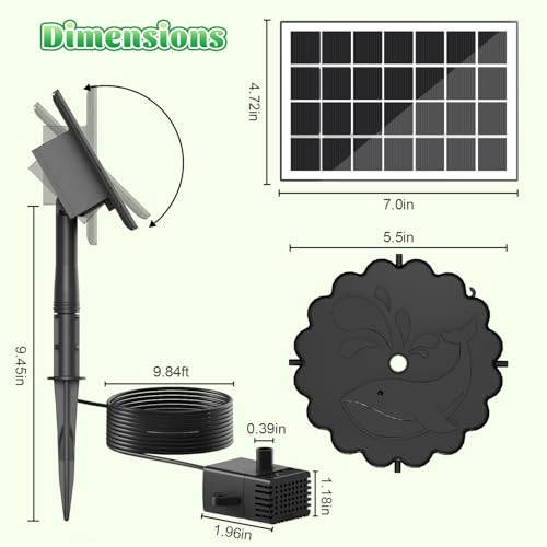 Floating Solar Fountain Kit Works in Shade