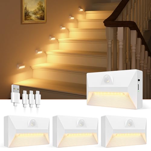 Motion Sensor Rechargeable Stair Lights (4 Count)