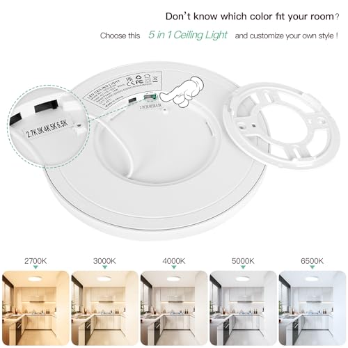9 Inch Flush Mount LED Ceiling Light Fixture (4 Count)