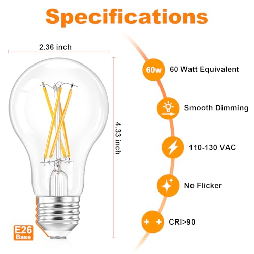 A19 Vintage LED Edison Light Bulb (12 Count)