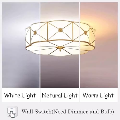 14 Inch Brass Flush Mount Ceiling Light