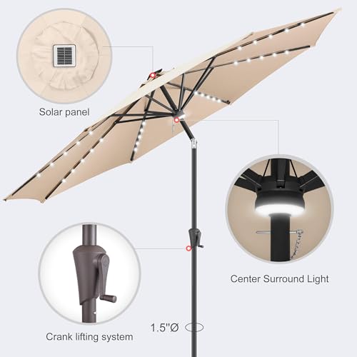 Solar Patio Umbrella with Centre Light
