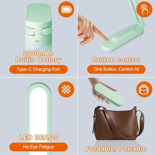 LED Desk Lamp for Office Home & Battery Operated Lamp Rechargeable Lamp Foldable & Portable Light