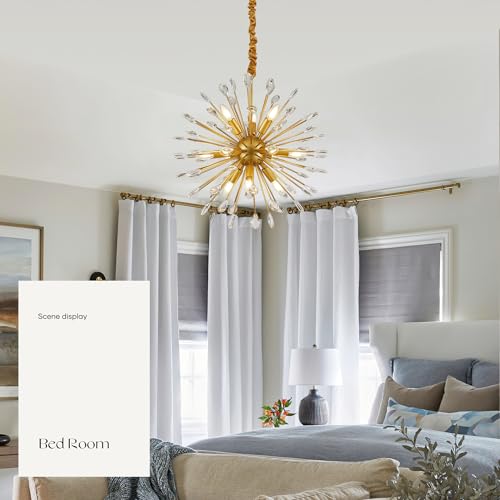 12 Light Gold Sputnik Chandelier