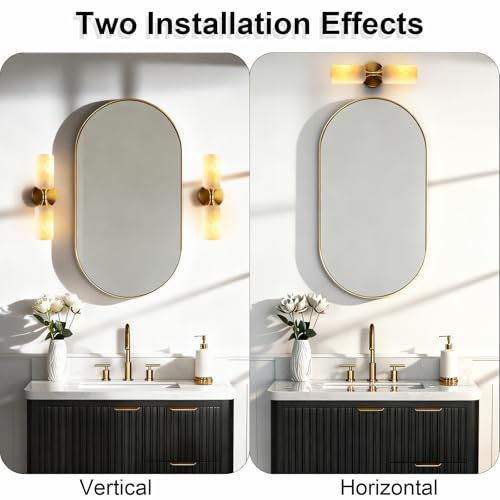 Natural Alabaster Wall Sconce Marble Wall Light Bathroom Vanity Sconce