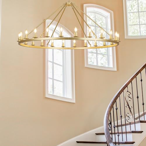 Gold Wagon Wheel Chandelier 53