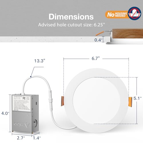 24 Pack 6 Inch LED Recessed Light with Junction Box (24 Count)