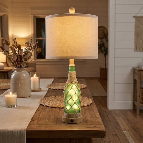 23'' Boho Table Lamps with Night Light for Living Room (2 Count)