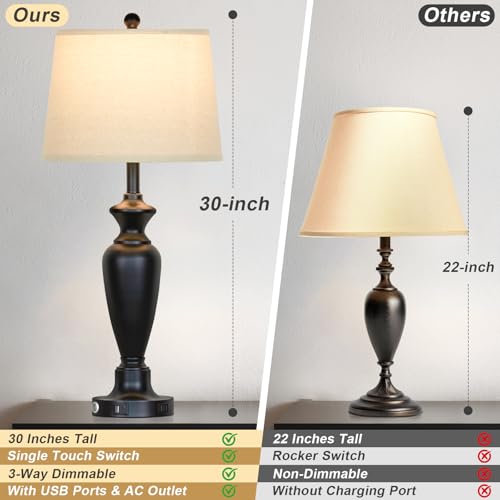 30" Tall Black Table Lamp