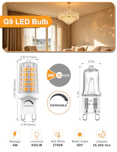 G9 led Bulb dimmable Ceramic Pendant Light Bulb