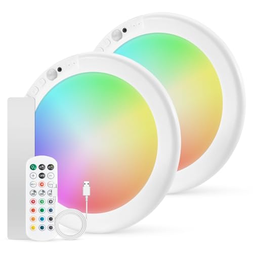 Rechargeable LED RGB Ambient Shower Light Waterproof Inside Wireless (2 Count)