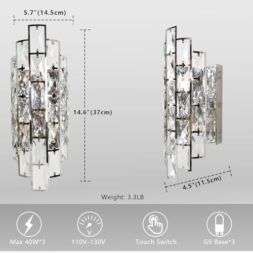 Chrome Crystal Wall Sconce