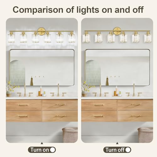 Modern Gold Crystal Bathroom Light Fixtures