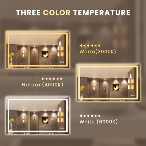 50"X30" LED Bathroom Mirror with Lights