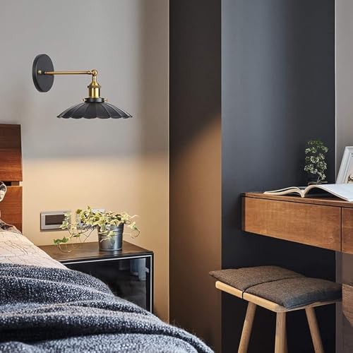 Black Umbrella Shade Wall Sconce