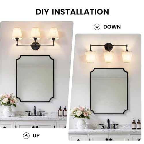 Black Bathroom Vanity Light Fixtures (Matte Black / 3 LIGHT)