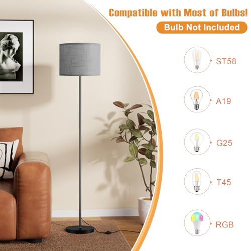 60'' Modern Floor Lamp with Shade
