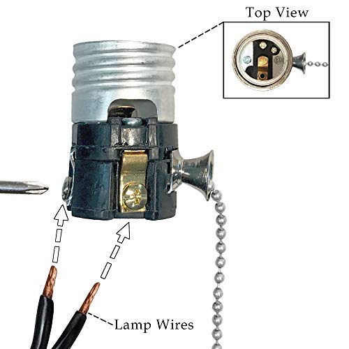 Pull Chain Lamp Socket for Incandescent LED Bulbs (2 Count)