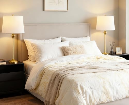 Brass Gold Table Lamps Set of 2 for Living Room (2 Count)
