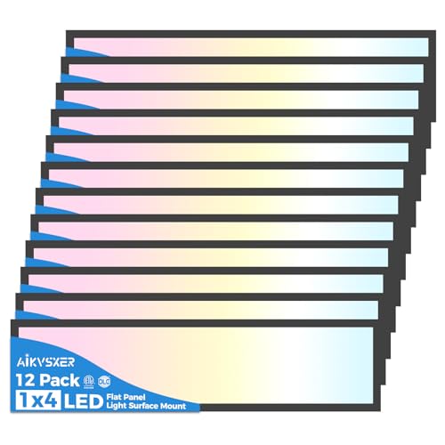 12 Pack 1x4 LED Flat Panel Light Surface Mount Black (12 Count)
