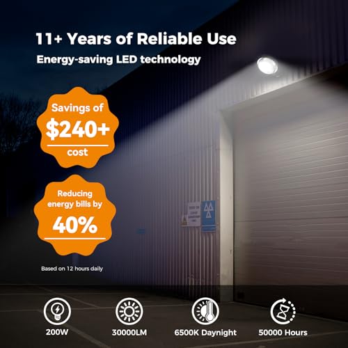 200W LED Barn Light Dusk to Dawn (6 Count)