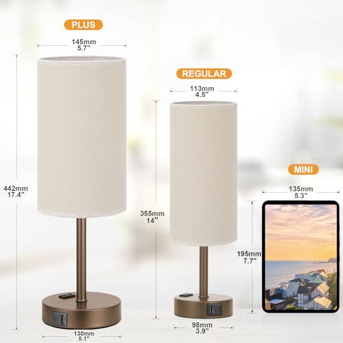 17.4" Brown Lamp for Bedroom