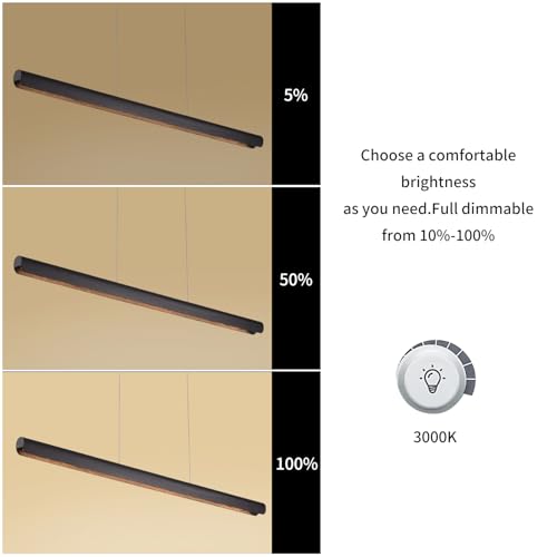 47inch Wood LED Linear Pendant Light