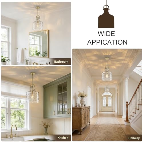 Oversized Large Hammered Glass Pendant Lights Kitchen Island Lighting