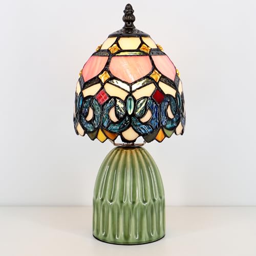 Tiffany Stained Glass Mushroom Table Lamp 12.5 Inch