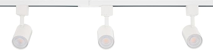 Amped Collection 3-Light 48in Field Cuttable LED Track Lighting Kit with 3 LED 5-CCT Selectable Track Heads, 4ft Track, End Caps, Floating Feed in White Finish - Aura Lighting