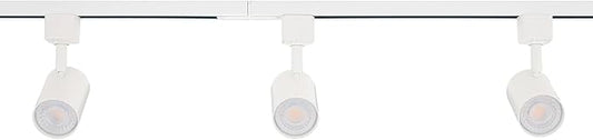 Amped Collection 3-Light 48in Field Cuttable LED Track Lighting Kit with 3 LED 5-CCT Selectable Track Heads, 4ft Track, End Caps, Floating Feed in White Finish - Aura Lighting